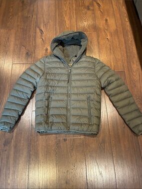 SAVE THE DUCK Men's Hooded Puffer Jacket - Olive Green